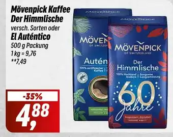 Simmel Mövenpick Kaffee Der Himmlische versch. Sorten oder El Auténtico 500 g Packung Angebot