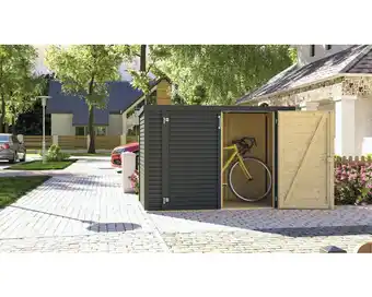 Hornbach Fahrradgarage/Gartenschrank Bertilo Woodline Bike mit Fußboden 202x106 cm anthrazit Angebot