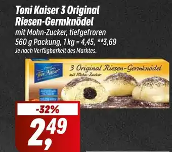 Simmel Toni Kaiser 3 Original Riesen-Germknödel Angebot