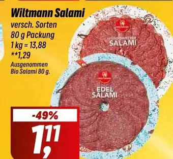 Simmel Wiltmann Salami 80 g Packung Angebot