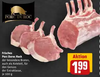 REWE Frisches Porc Duroc Rack 100 g Angebot