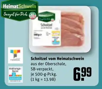 REWE Schnitzel vom Heimatschwein 500 g Pckg. Angebot