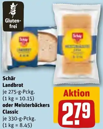 REWE Schär Landbrot 275 g oder Meisterbäckers Classic 330 g Pckg. Angebot