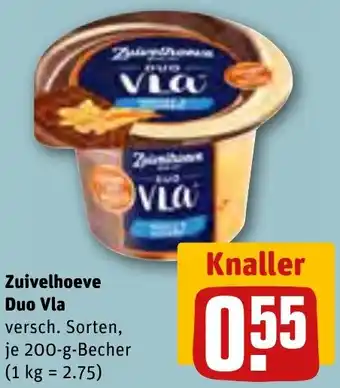 REWE Zuivelhoeve Duo Vla 200 g Becher Angebot