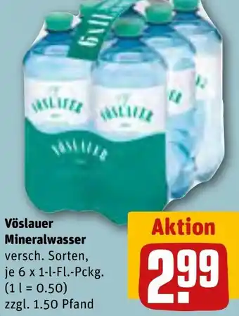 REWE Vöslauer Mineralwasser 6 x 1-l-Fl. Pckg. Angebot