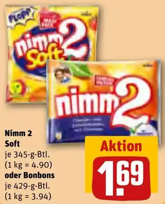 REWE Nimm 2 Soft 345 g oder Bonbons 429 g Btl. Angebot