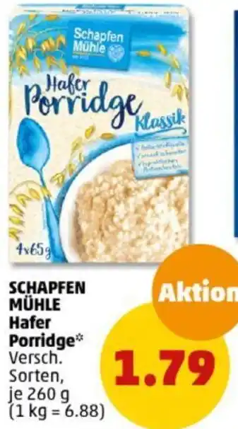 PENNY SCHAPFEN MÜHLE Hafer Porridge 260 g Angebot