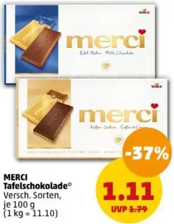 PENNY MERCI Tafelschokolade 100 g Angebot