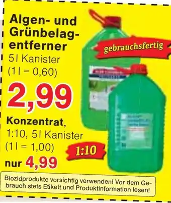 Wiglo Wunderland Algen und Grünbelagentferner 5 L Kanister Angebot