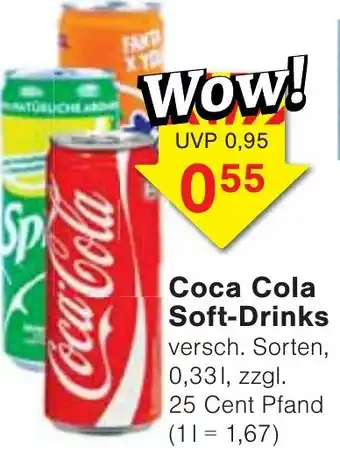 Wiglo Wunderland Coca Cola Soft-Drinks 0,33 L Angebot