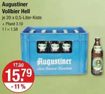 V Markt Augustiner Vollbier Hell 20 x 0,5 Liter-Kiste Angebot