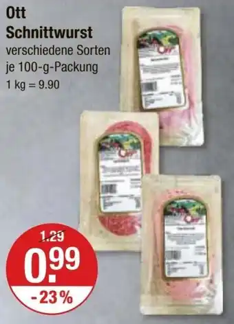 V Markt Ott Schnittwurst 100 g Packung Angebot