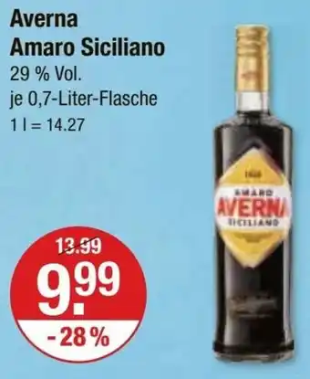 V Markt Averna Amaro Siciliano 0,7 Liter Flasche Angebot