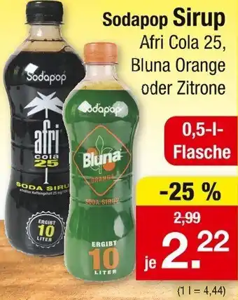 Zimmermann Sodapop Sirup 0,5 L Flasche Angebot