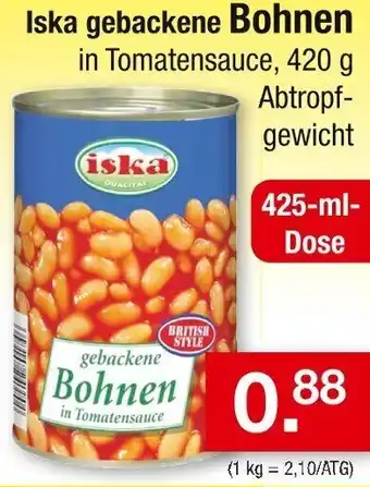 Zimmermann Iska gebackene Bohnen 425 ml Dose Angebot