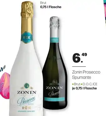 Handelshof Zonin Prosecco Spumante Brut D.O.C.ICE je 0,75 I Flasche Angebot