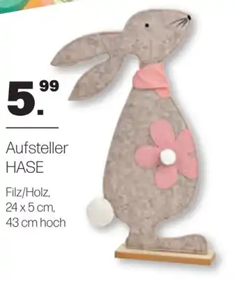 Handelshof Aufsteller HASE Filz/Holz, 24 x 5 cm, 43 cm hoch Angebot