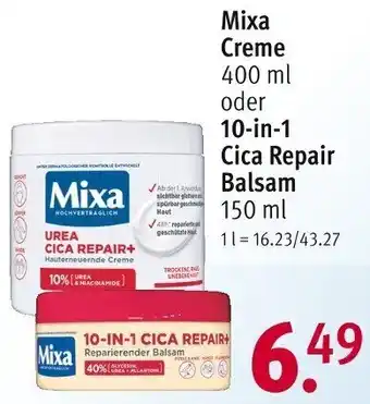 Rossmann Mixa Creme 400 ml oder 10-in-1 Cica Repair Balsam 150 ml Angebot