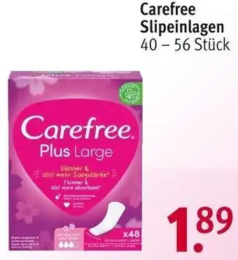 Rossmann Carefree Slipeinlagen 40 - 56 Stück Angebot