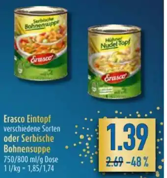 diska Erasco Eintopf oder Serbische Bohnensuppe 750/800ml Angebot