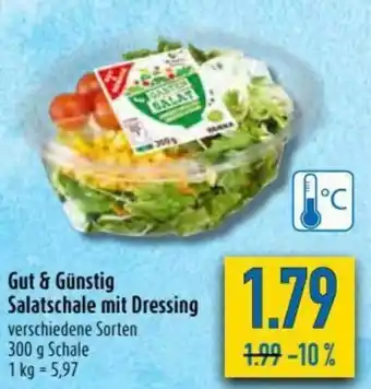 diska Gut & Günstig Salatschale mit Dressing 300g Angebot