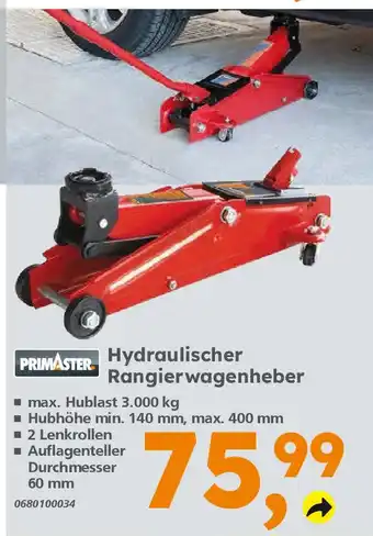 Globus Baumarkt PRIMASTER Hydraulischer Rangierwagenheber Angebot