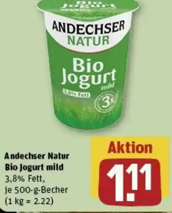 REWE Andechser Natur Bio Jogurt mild 500 g Becher Angebot