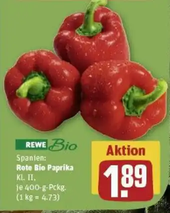 REWE Rote Bio Paprika 400g Pckg Angebot