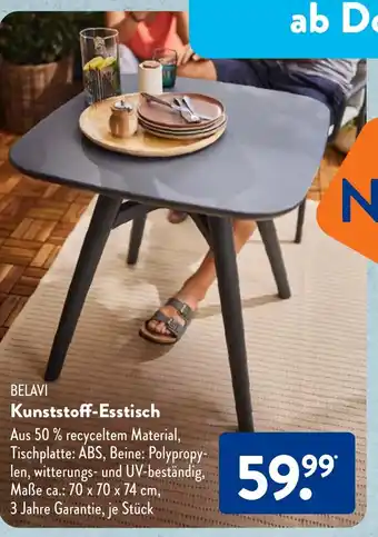 Aldi Süd BELAVI Kunststoff-Esstisch Angebot