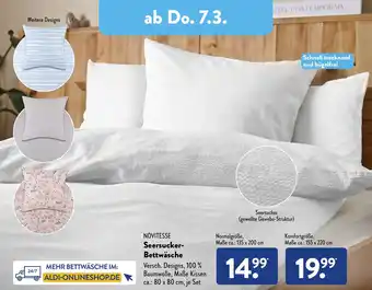 Aldi Süd NOVITESSE Seersucker-Bettwäsche / Komfortgröße, Maße ca.: 155 x 220 cm Angebot