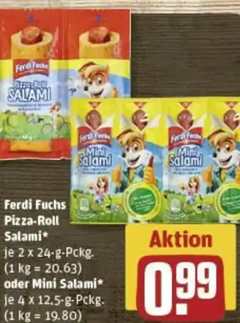 REWE Ferdi Fuchs Pizza-Roll Salami oder Mini Salami Angebot