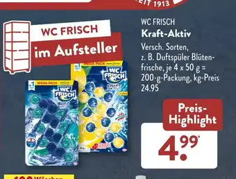 Aldi Süd WC FRISCH Kraft-Aktiv z. B. Duftspüler Blütenfrische, je 4 x 50 g, 200-g-Packung Angebot