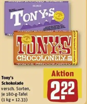 REWE Tony's Schokolade 180g Tafel Angebot