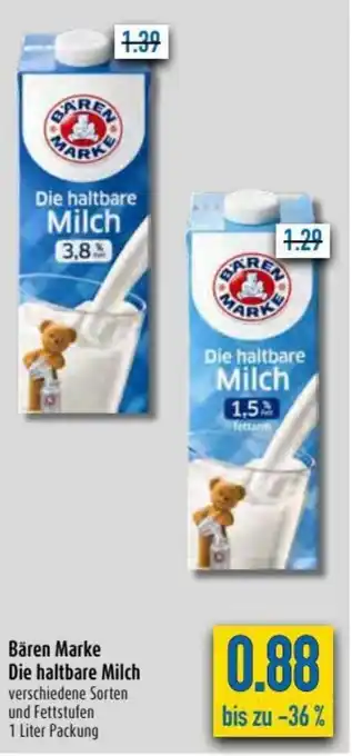 diska Bären Marke Die haltbare Milch 1L Angebot