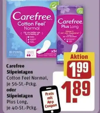 REWE Carefree Slipeinlagen  56-St.-Pckg. oder Slipeinlagen Angebot