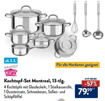 Aldi Süd GSW Kochtopf-Set Montreal, 13-tlg. Angebot