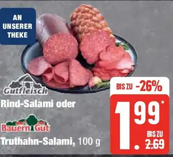 Edeka Rind-Salami oder Truthahn-Salami, 100 g Angebot