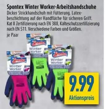 diska Spontex Winter Worker Arbeitshandschuhe Angebot