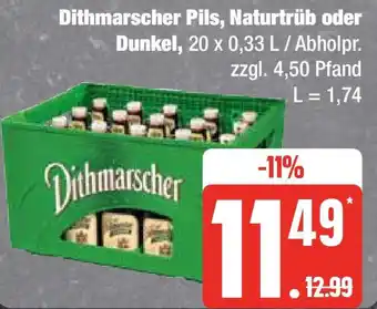 Edeka Dithmarscher Pils, Naturtrüb oder Dunkel, 20 x 0,33 L / Abholpr. Angebot