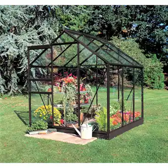 toom Baumarkt Halls Gewächshaus 'Popular 66' 3,8 m² 193 x 195 cm 3 mm Blankglas schwarz Angebot