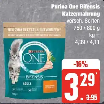 Edeka Purina One Bifensis Katzennahrung 750 / 800 g Angebot