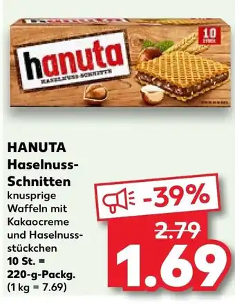 Kaufland HANUTA Haselnuss- Schnitten 220 g Packg. Angebot