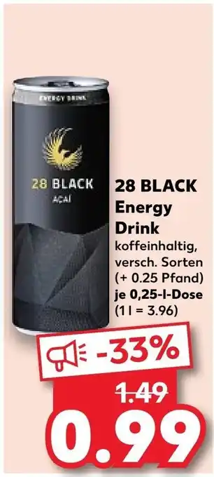 Kaufland 28 BLACK Energy Drink 0,25 l Dose Angebot