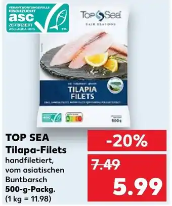 Kaufland TOP SEA Tilapa-Filets 500 g Packg. Angebot