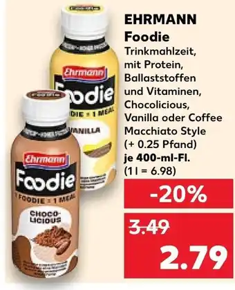 Kaufland EHRMANN Foodie Trinkmahlzeit 400 ml Fl. Angebot