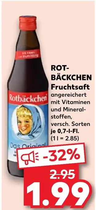 Kaufland ROT-BÄCKCHEN Fruchtsaft 0,7 l Fl. Angebot