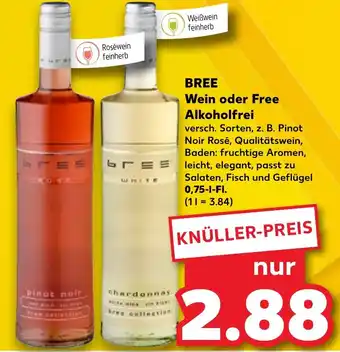 Kaufland BREE Wein oder Free Alkoholfrei 0,75 l Fl. Angebot