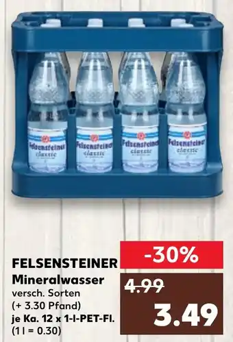 Kaufland FELSENSTEINER Mineralwasser Ka. 12x1 L-PET-Fl. Angebot