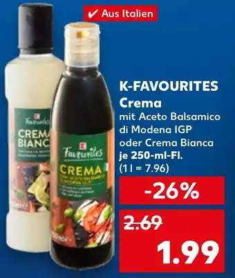 Kaufland K-FAVOURITES Crema 250 ml Fl. Angebot