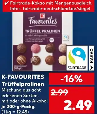 Kaufland K-FAVOURITES Trüffelpralinen 200 g Packg. Angebot